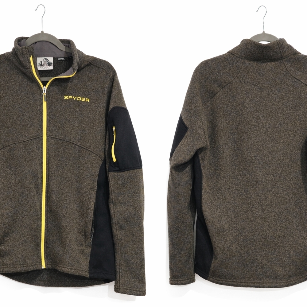 Spyder Jacket in Brown and Black with Yellow Zipper Size M